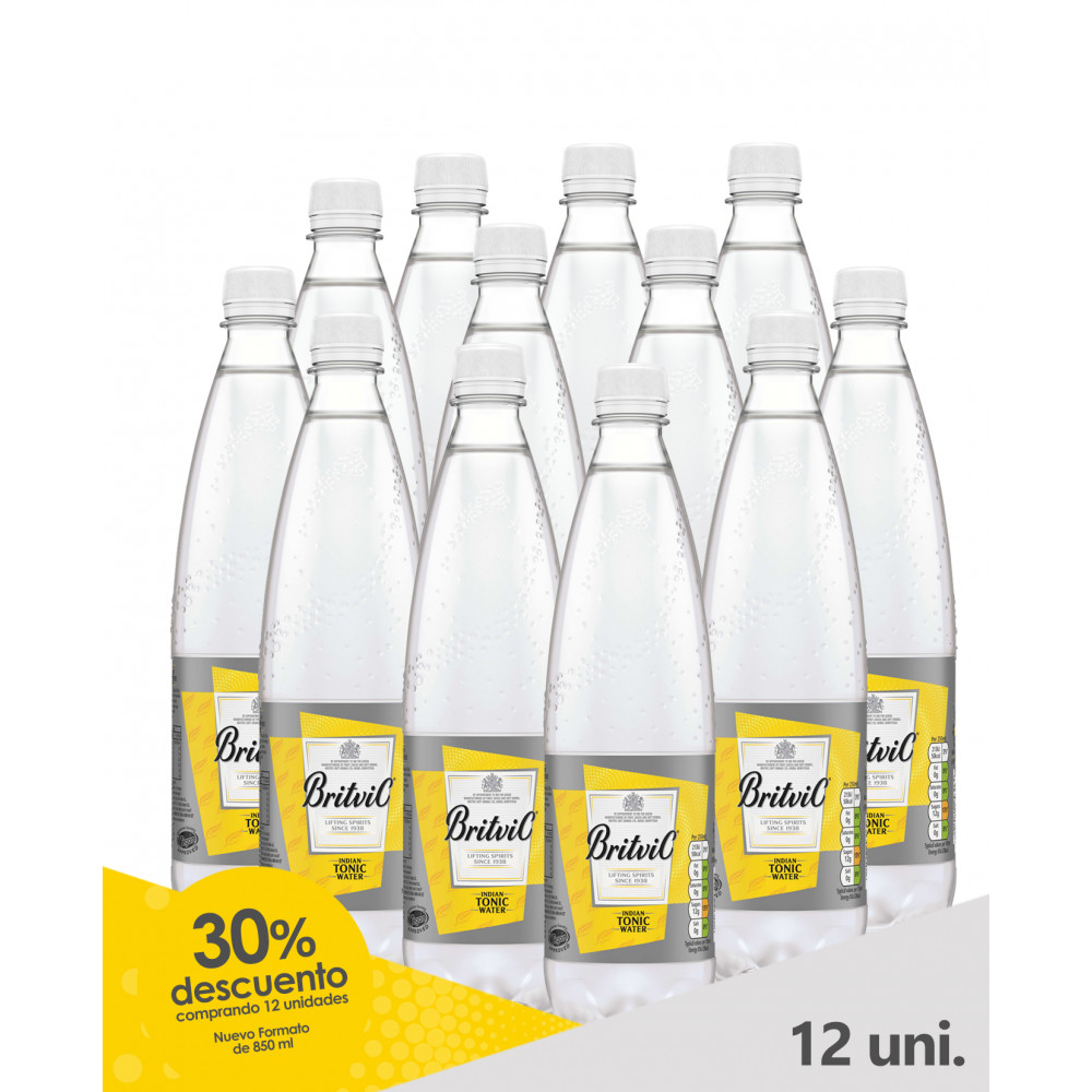 12 bottles of Britvic Tonic Water 850ml PET